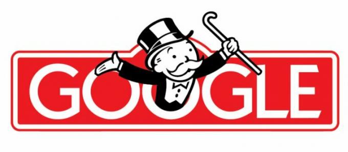 Logo gry planszowej Monopoly wraz z Uncle Pennybags zostało przekształcone i teraz brzmi Google.
