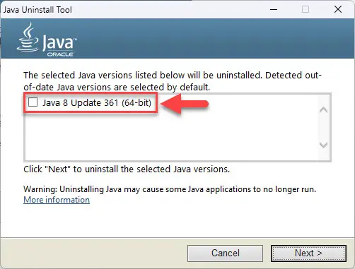 Verificați versiunea Java instalată
