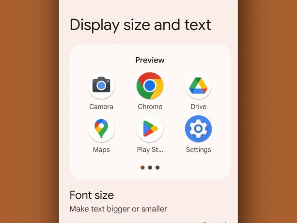 Možnosti zobrazenia a veľkosti textu v systéme Android.