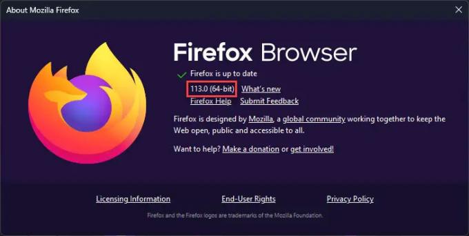 Firefox עודכן לגרסה 113