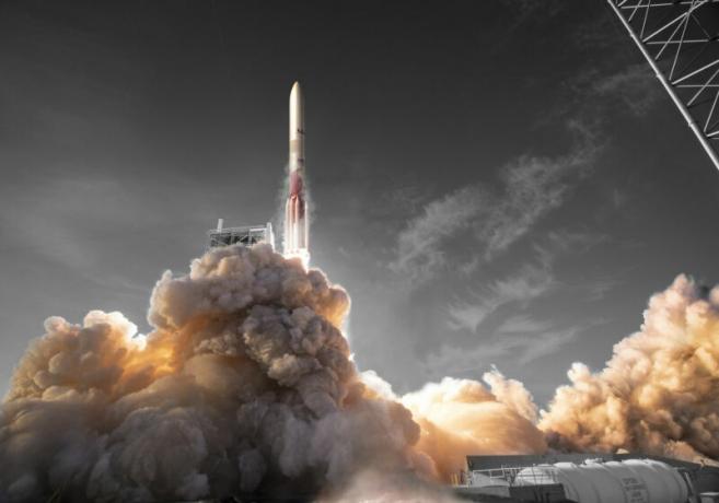 Vulcan Centaur, raketa sljedeće generacije United Launch Alliancea, polijeće u prikazu ovog umjetnika.